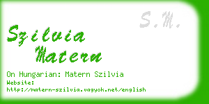 szilvia matern business card
